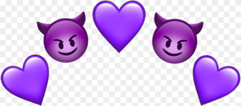 Transparent Devil Emoji Emoji Demon, Purple, Heart Clipart PNG