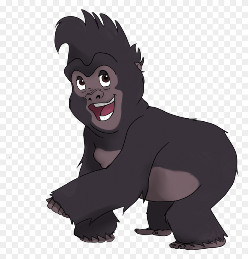 864x905 Transparent Disney Cartoons Tarzan Terk, Ape, Wildlife, Mammal HD PNG Download