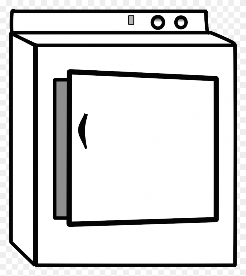 864x978 Transparent Doors Illustration Clothes Dryer Clipart Black And White, Appliance, Screen, Electronics HD PNG Download