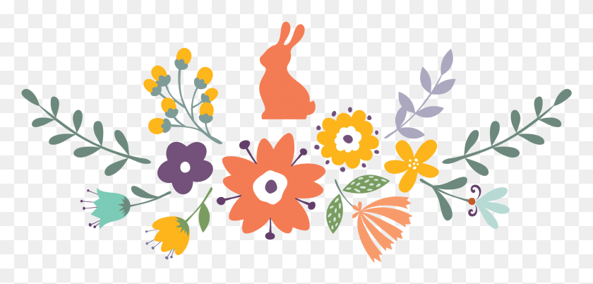 1790x787 Transparent Easter Clipart, Graphics, Floral Design HD PNG Download