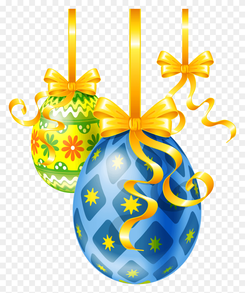 4132x5001 Transparent Easter Hanging Eggs Clipart Picture Transparent Easter Decorations, Egg, Food, Easter Egg HD PNG Download
