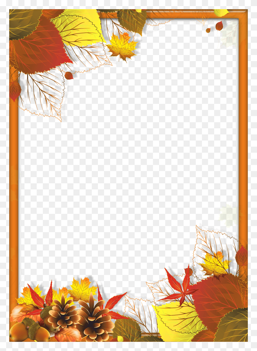 2200x3072 Transparent Fall Frame With Leaves Gallery Autumn, Text, Symbol, Plant HD PNG Download