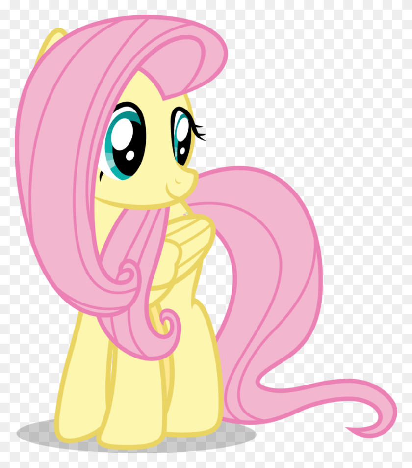 835x957 Transparent Fluttershy My Little Pony Fluttershy Happy, Graphics, Figurine HD PNG Download
