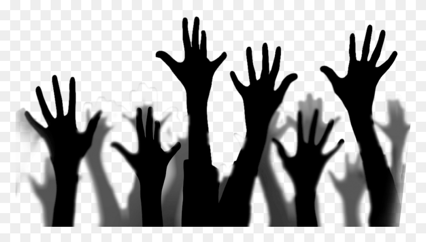 966x517 Png Изображение - Толпа Людей, Поднимающих Руки.