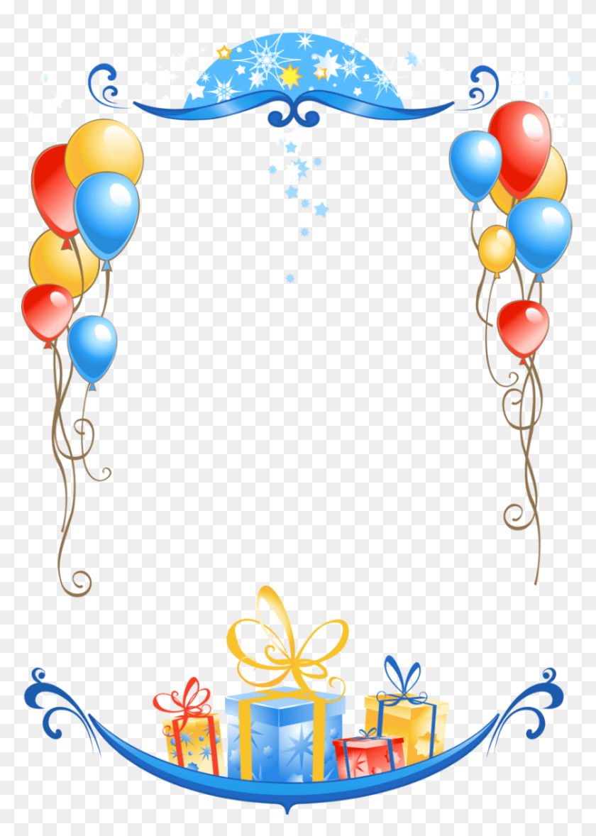 837x1200 Transparent Frames Happy Birthday Frame, Balloon, Ball, Accessories HD PNG Download