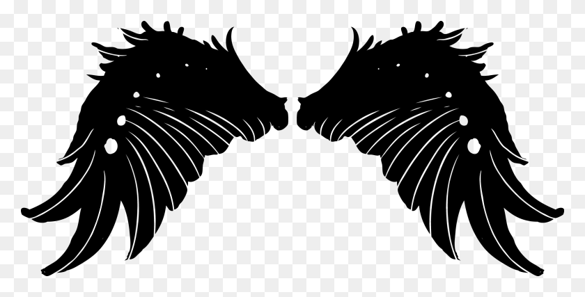 2347x1105 Transparent Free Clipart Wings Cnh Thin Thn Vector, Stencil, Horse, Mammal HD PNG Download