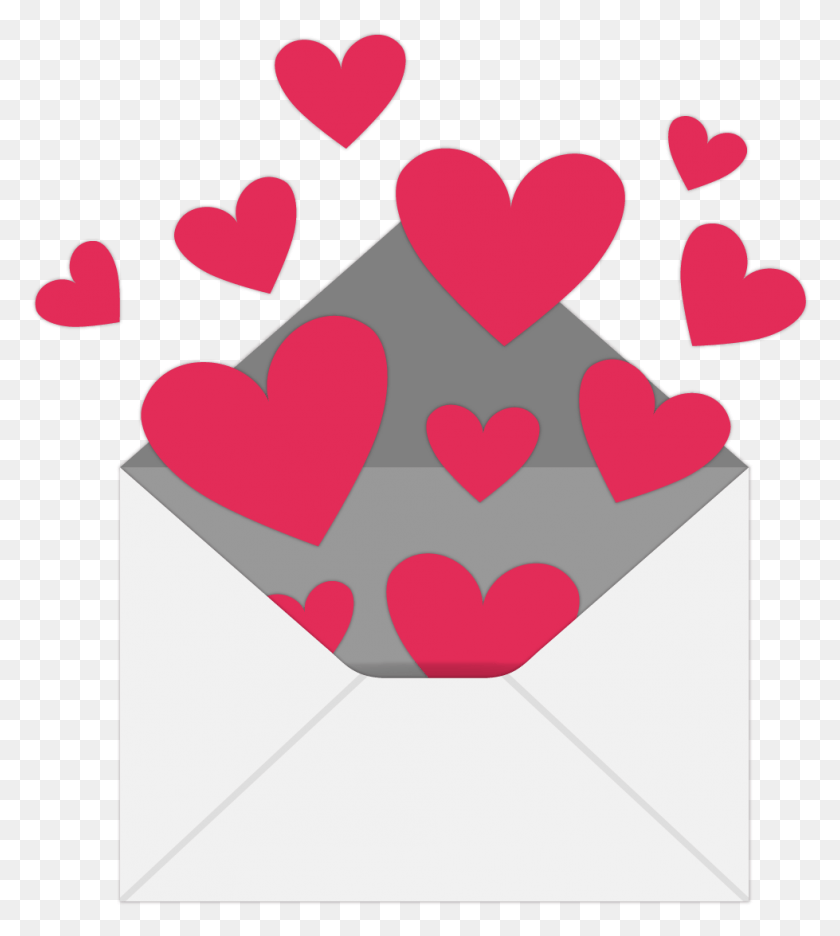 979x1100 Transparent Free Valentines Day Clipart Heart Flying, Envelope, Mail, Greeting Card HD PNG Download