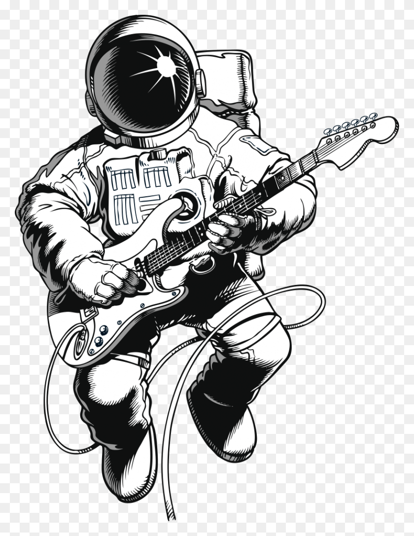 815x1074 Descargar Png Fuego Vector Astronauta Tocando La Guitarra Eléctrica, Actividades De Ocio, Instrumento Musical Hd Png