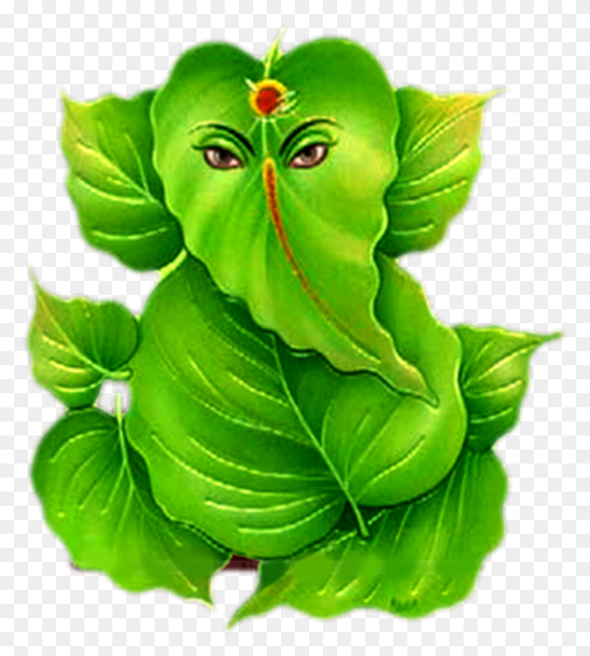 1252x1404 Transparent Ganesha Green Ganesha, Leaf, Plant, Fern HD PNG Download