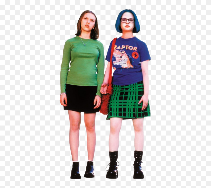 377x689 Transparent Ghost World Scarlett Johansson Thora Birch Ghost World, Clothing, Sleeve, Person HD PNG Download