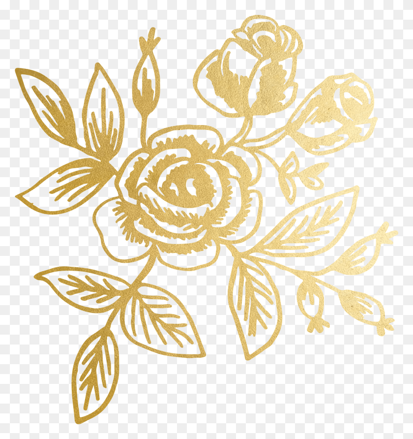 2077x2217 Transparent Gold Floral Pattern, Floral Design, Graphics HD PNG Download