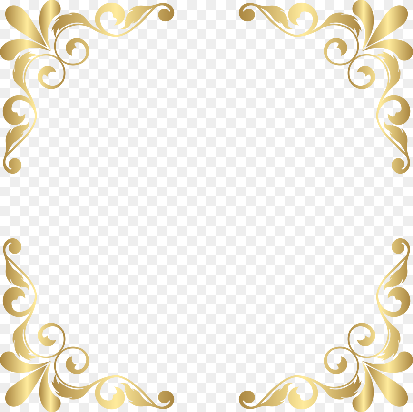 7933x7923 Transparent Gold Scroll Art, Floral Design, Graphics, Pattern Clipart PNG