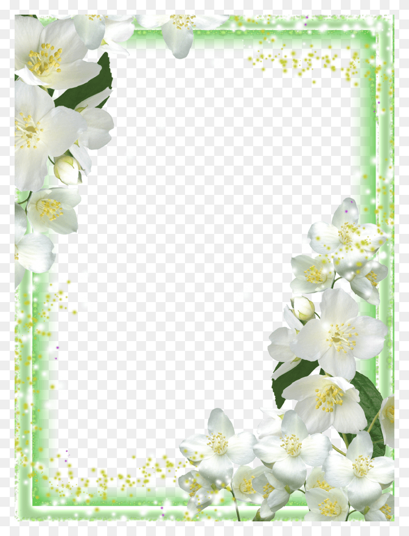 1650x2200 Descargar Png Flores Verdes Transparentes Bordes De Marco Para Papel Pura Ulun Danu Bratan, Diseño Floral, Patrón, Gráficos Hd Png