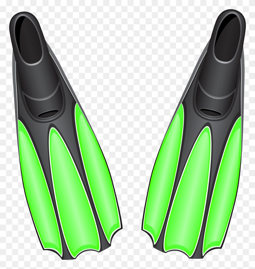 3616x3833 Transparent Green Swim Fins Clipart Swim Fins, Bow, Pliers, Scissors HD PNG Download