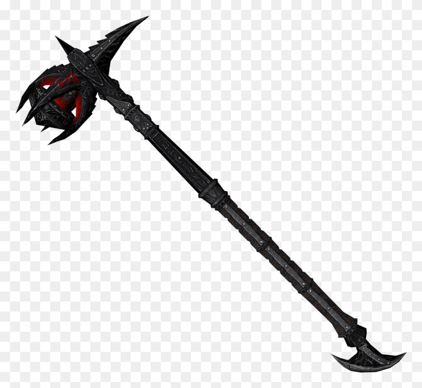 1001x915 Transparent Hammers Clipart Skyrim Daedric Warhammer, Weapon, Weaponry, Spear HD PNG Download