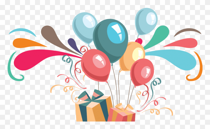 859x504 Transparent Happy Birthday Vector, Balloon, Ball, Gift HD PNG Download