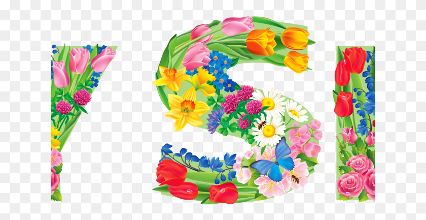 641x373 Descargar Png Transparente Feliz Primavera, Gráficos, Diseño Floral Hd Png
