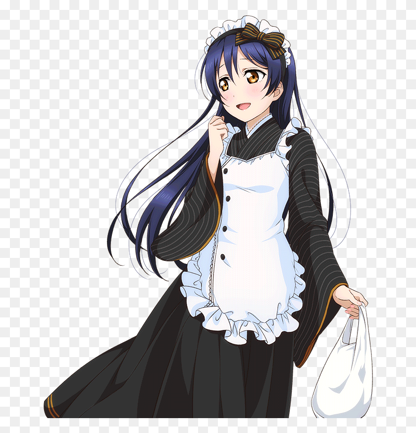 666x813 Transparent Idols On Twitter Transparent Background Love Live Umi Maid, Clothing, Apparel, Manga HD PNG Download