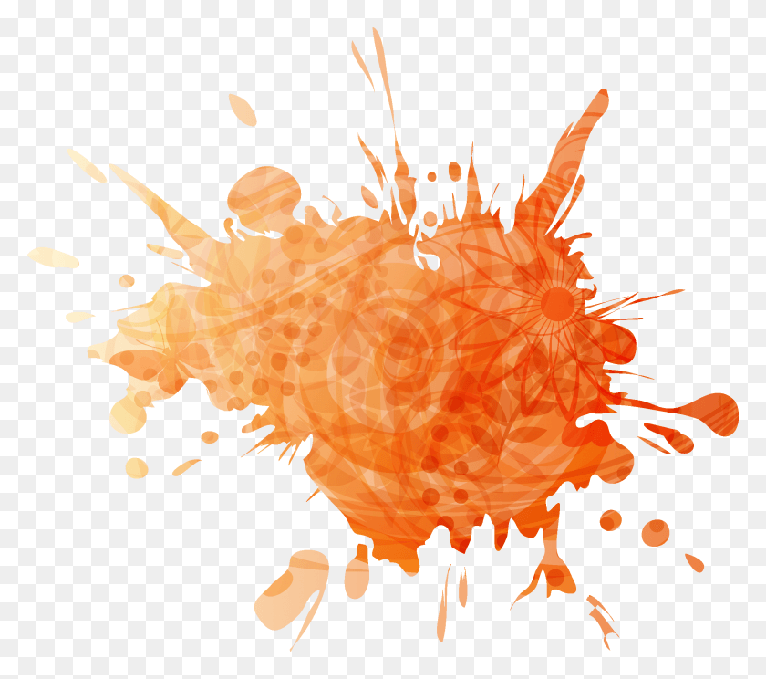 2244x1968 Transparent Ink Splash Orange Paint Splash, Graphics, Stain HD PNG Download