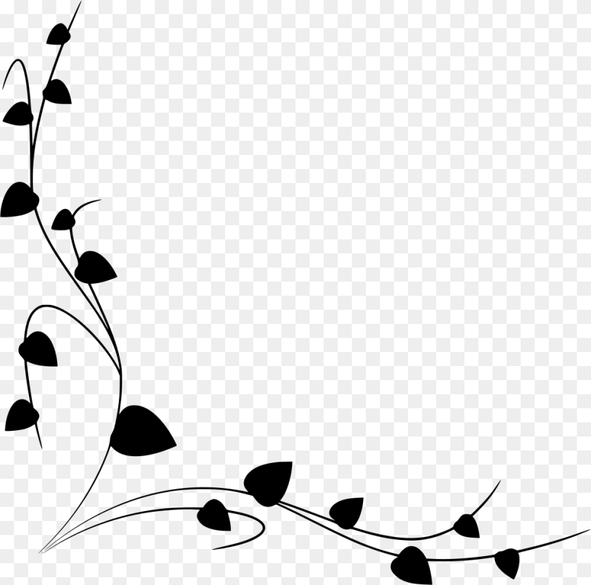 Transparent Ivy Texture Vine Border Clipart, Gray PNG