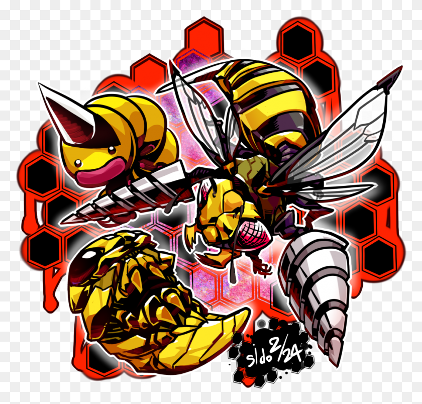 1057x1009 Transparent Kakuna Beedrill, Wasp, Bee, Insect HD PNG Download