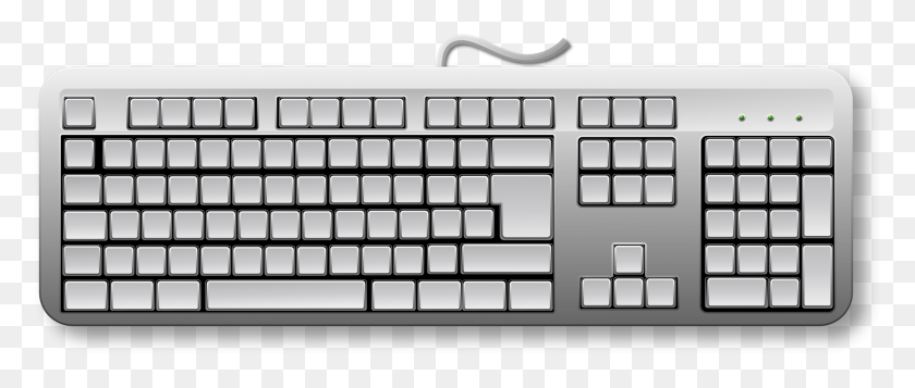 1919x732 Transparent Keyboard Clipart Blank Keyboard Clipart, Computer Keyboard, Computer Hardware, Hardware HD PNG Download
