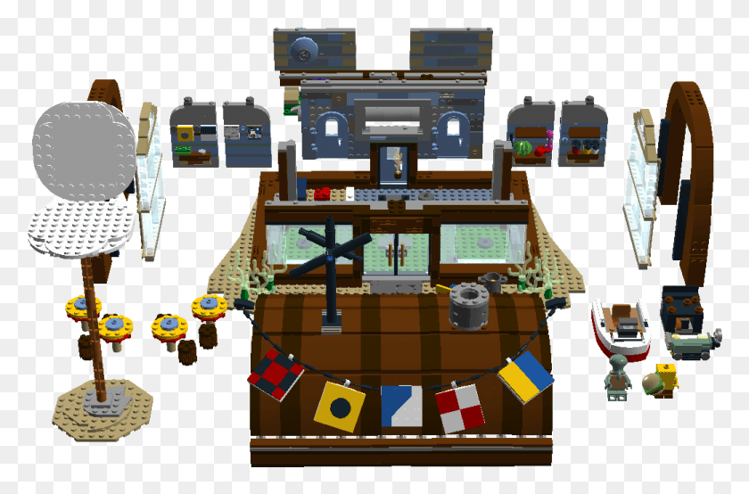 1041x660 Transparent Krabby Patty Lego Krusty Krab Moc, Lamp, Table, Furniture HD PNG Download