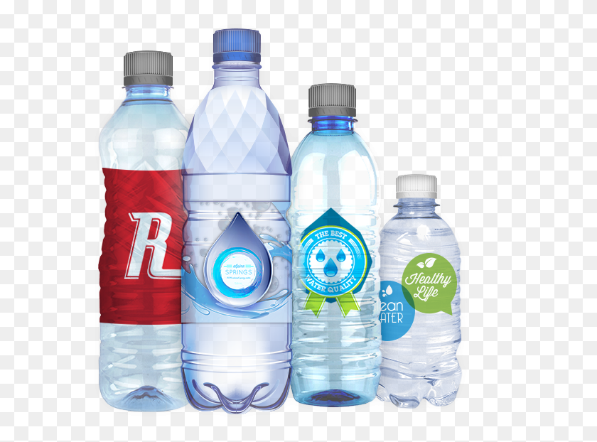 583x562 Прозрачные Этикетки Для Бутылок С Водой, Бутылка, Минеральная Вода, Напитки Hd Png Скачать