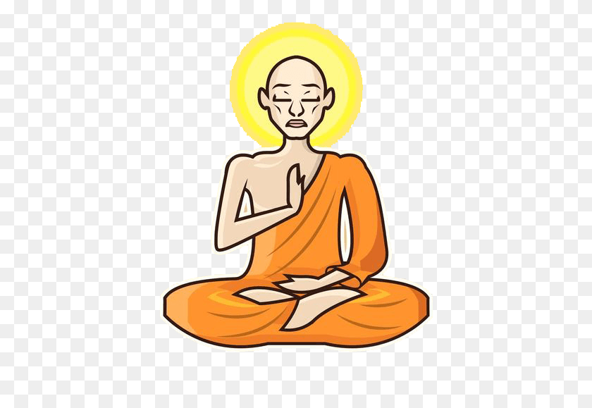 390x519 Transparent Library Clipart Images Of Buddha Buddhist Monk Clipart, Worship HD PNG Download