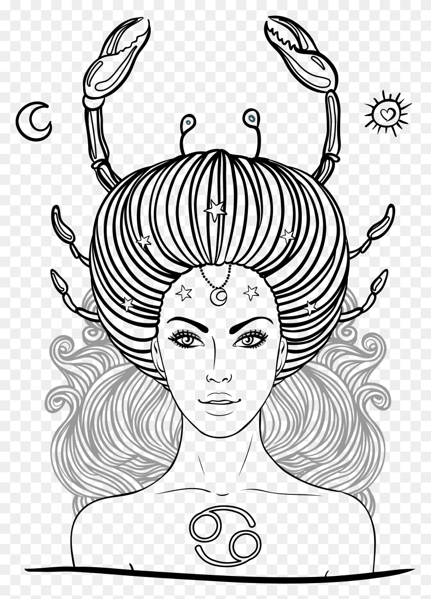 2530x3592 Transparent Library Zodiac Cancer Astrological Cancer Zodiac Sign Drawing, Outdoors, Face HD PNG Download