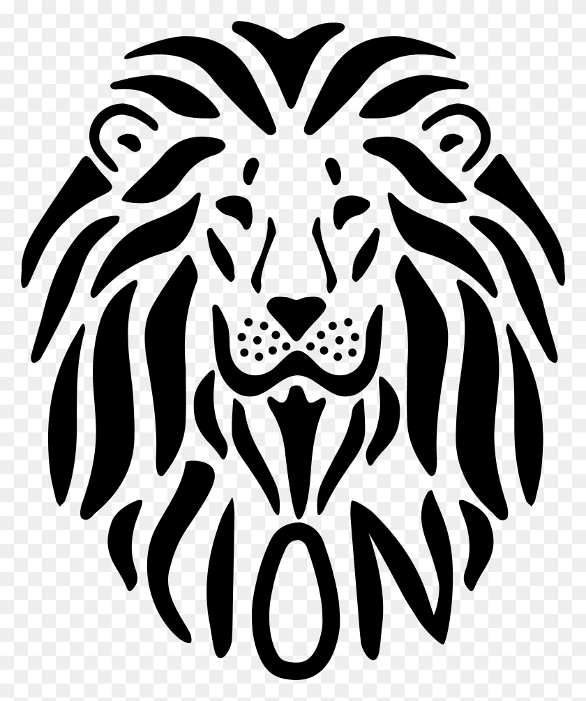 6202x7515 Transparent Lion Head Lion Head Outline, Gray, World Of Warcraft HD PNG Download