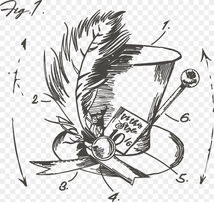 Transparent Mad Hatter Hat Mad Hatter Hat Drawing, Art, Person, Text PNG