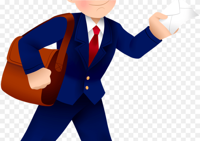 Mailbox Clipart Postman With Package Clipart, Accessories, Suit, Jacket, Formal Wear Transparent PNG