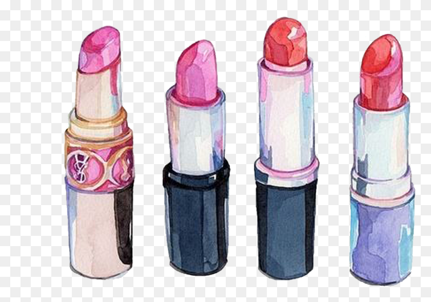 1129x766 Transparent Makeup Vector Lipstick Watercolour, Cosmetics HD PNG Download