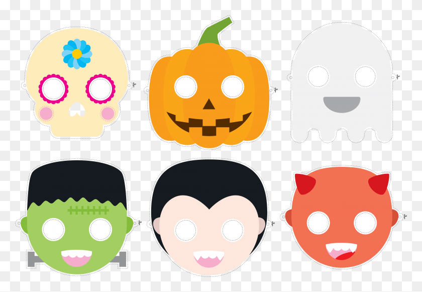 4348x2905 Transparent Mask Clipart Halloween Costume Mask Cartoon, Plant, Food, Pumpkin HD PNG Download