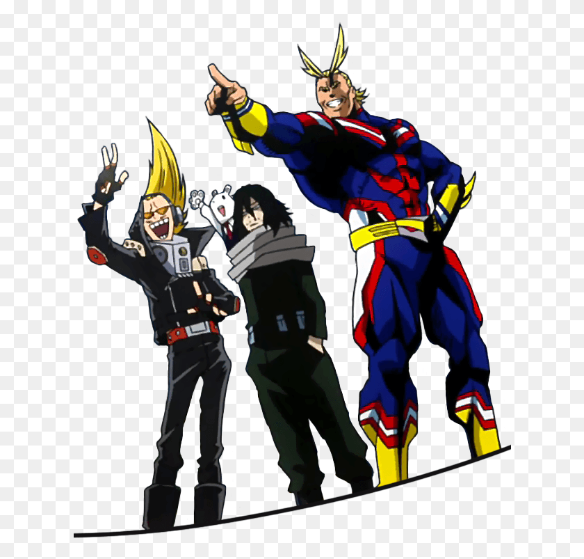 630x743 Transparent Mic Aizawa All Might Amp Nezu From The All Mic My Hero Academia, Costume, Person, Human HD PNG Download