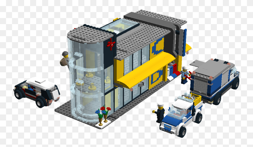 756x428 Transparent Money On Fire Lego City Bank Moc, Toy, Train, Vehicle HD PNG Download