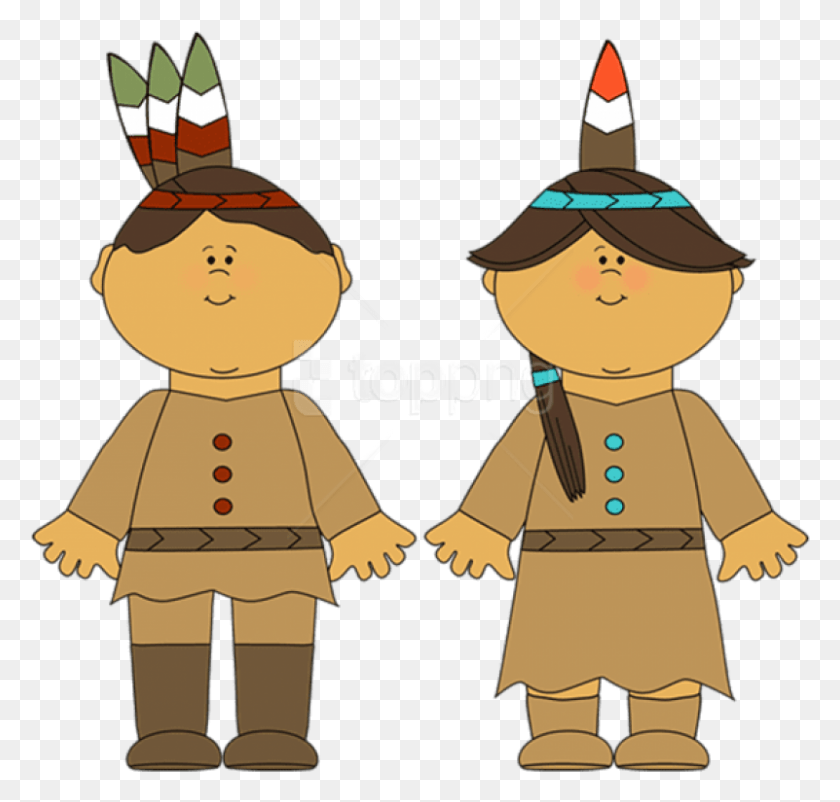 801x763 Transparent Native Americanspicture Images Cartoon Pilgrims And Indians, Person, Human, Toy HD PNG Download