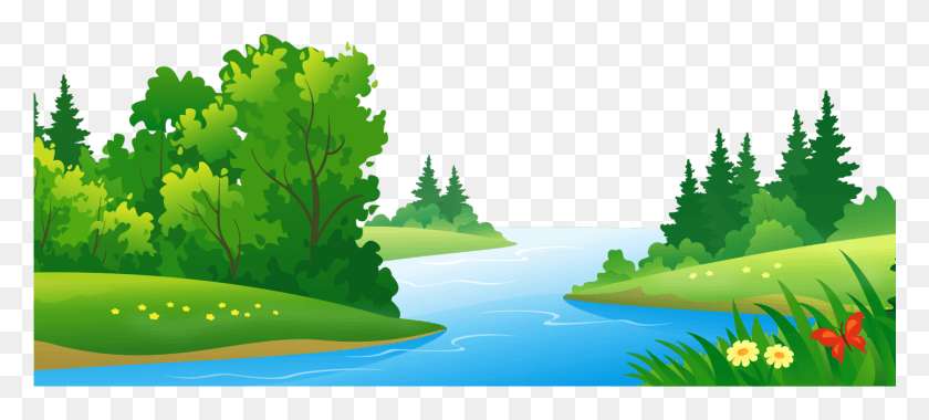 1441x593 Transparent Nature Background, Green, Tree, Plant HD PNG Download