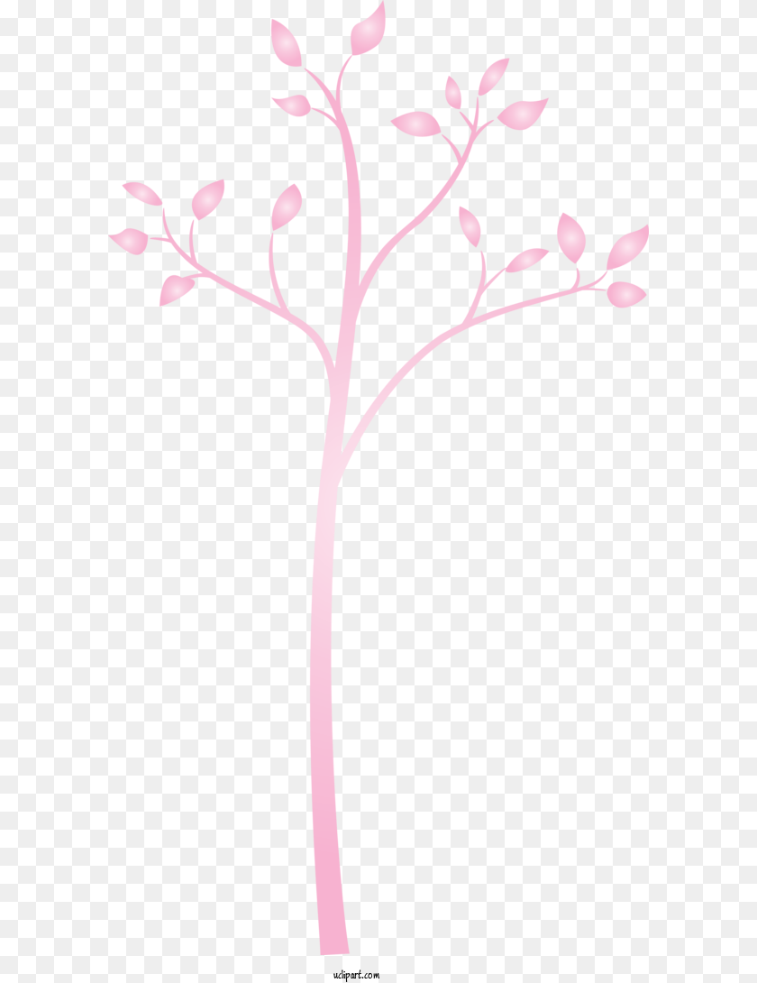 600x1090 Transparent Nature Pink Branch Plant For Tree For Nature, Art, Floral Design, Graphics, Pattern PNG