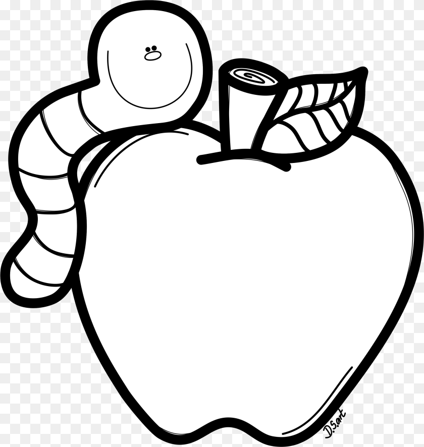 2713x2861 Negro Back To School Melonheadz Clipart Black And White, Stencil, Apple, Food, Fruit PNG