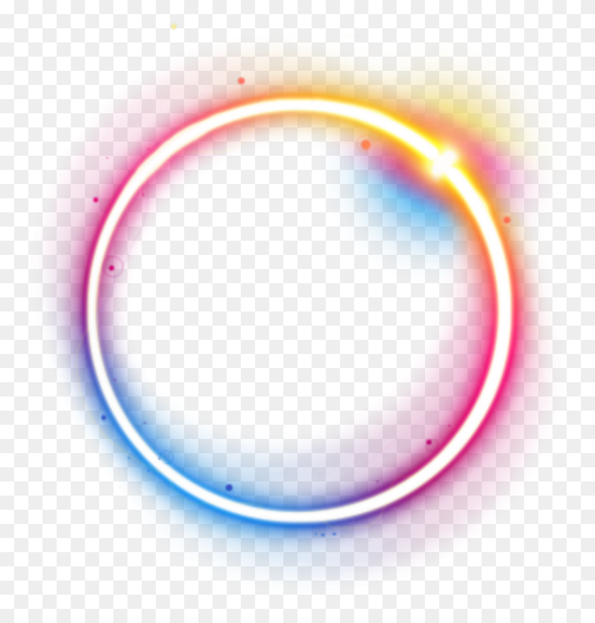 823x866 Transparent Neon Circle Neon Rainbow Circle, Light, Tape, Sphere HD PNG Download
