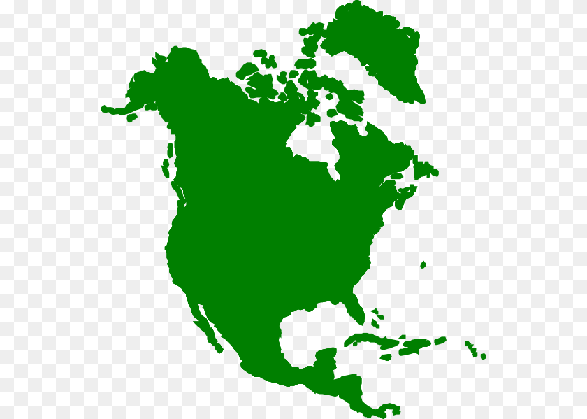 552x599 Transparent North America Outline North America Continent Shape, Chart, Green, Plot, Map Sticker PNG
