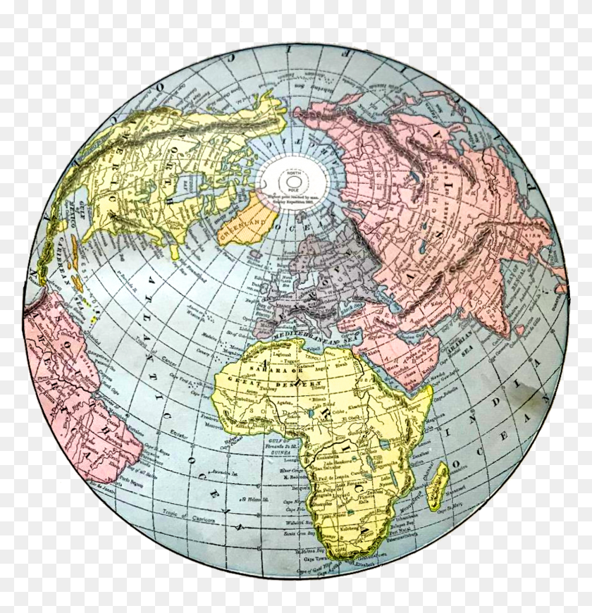 1489x1547 Круглая Карта Северного Полюса Старого Мира, Космическое Пространство, Астрономия, Вселенная Png Скачать