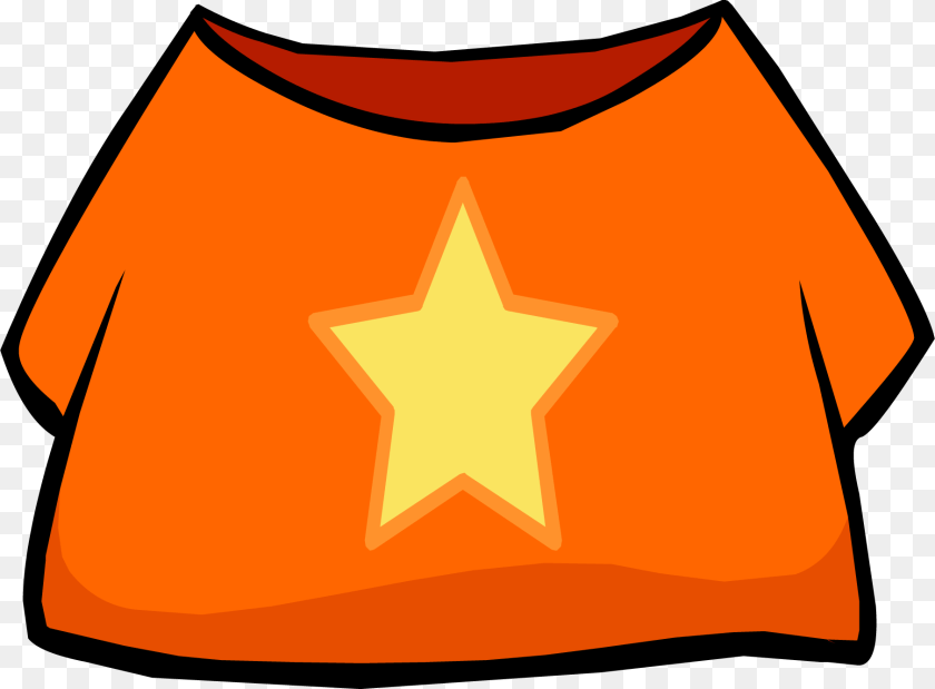 1811x1334 Transparent Orange Shirt Club Penguin T Shirt With Star, Clothing, Symbol, T-shirt, Star Symbol Clipart PNG