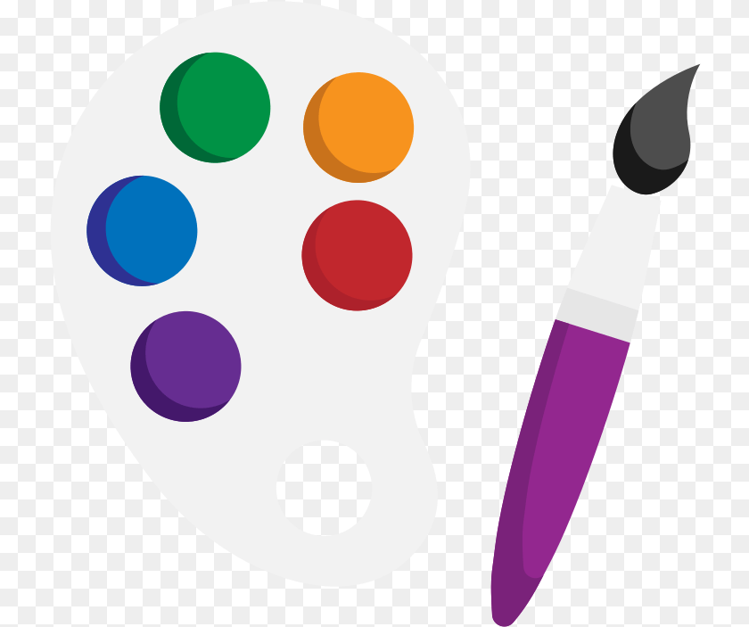 Transparent Painting Icon Flat Palette Icon, Paint Container, Brush, Device, Tool Sticker PNG