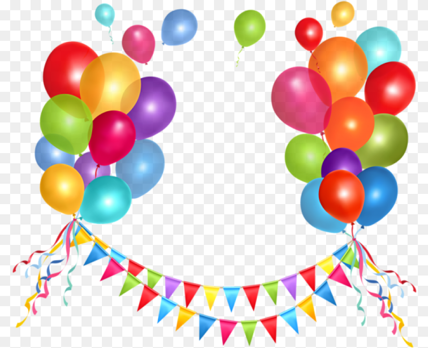 796x682 Transparent Party Streamer And Balloonspicture Birthday Party Balloons, Balloon, People, Person Clipart PNG