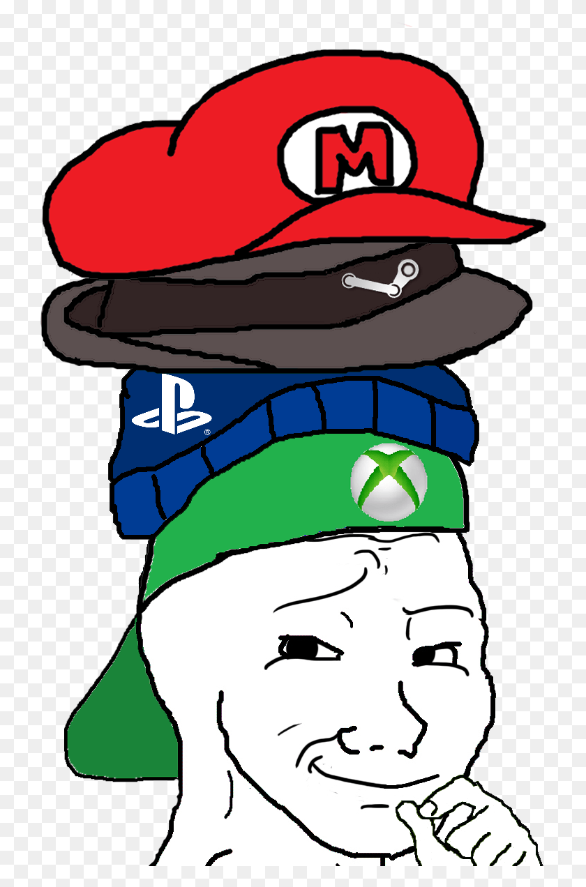 728x1212 Transparent Pc Master Race Xbox Wojak, Clothing, Apparel, Hat HD PNG Download