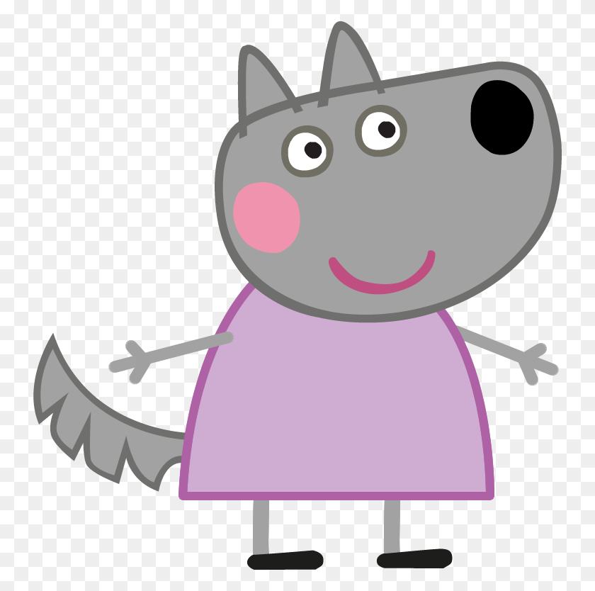 746x774 Transparent Peppa Pig Images Peppa Pig Characters Wolf, Label, Text HD PNG Download
