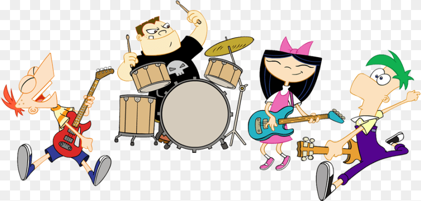 929x443 Transparent Phineas And Ferb, Person, Performer, Musician, Musical Instrument Sticker PNG